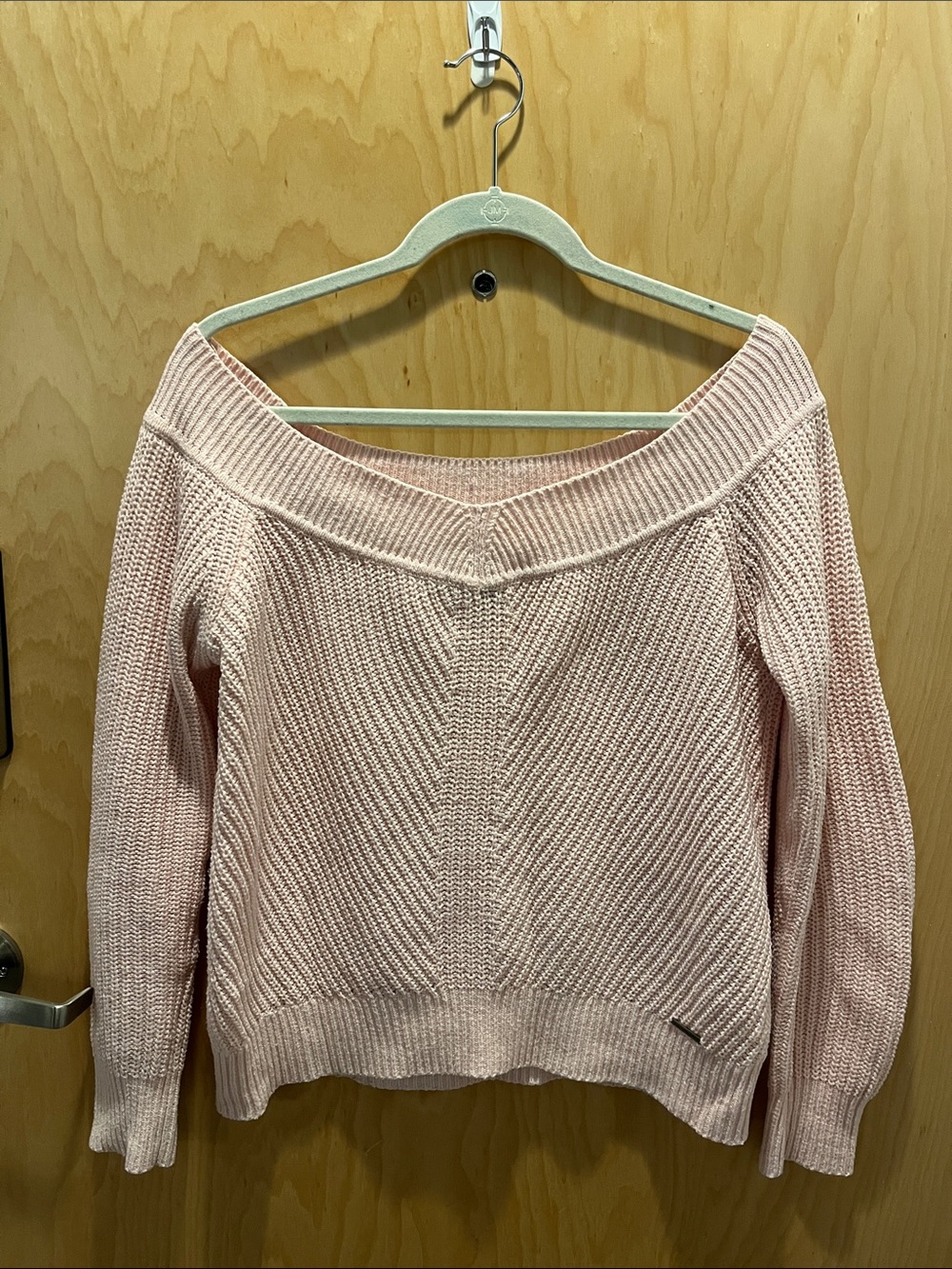 Abercrombie & Fitch Light Pink Scoop-Neck Knit Sweater